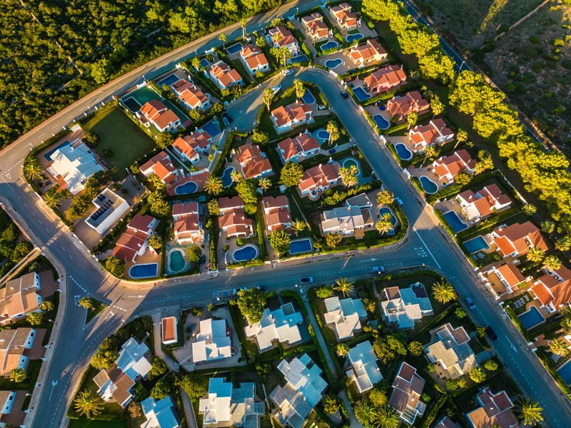 Toma de vecindario con drone